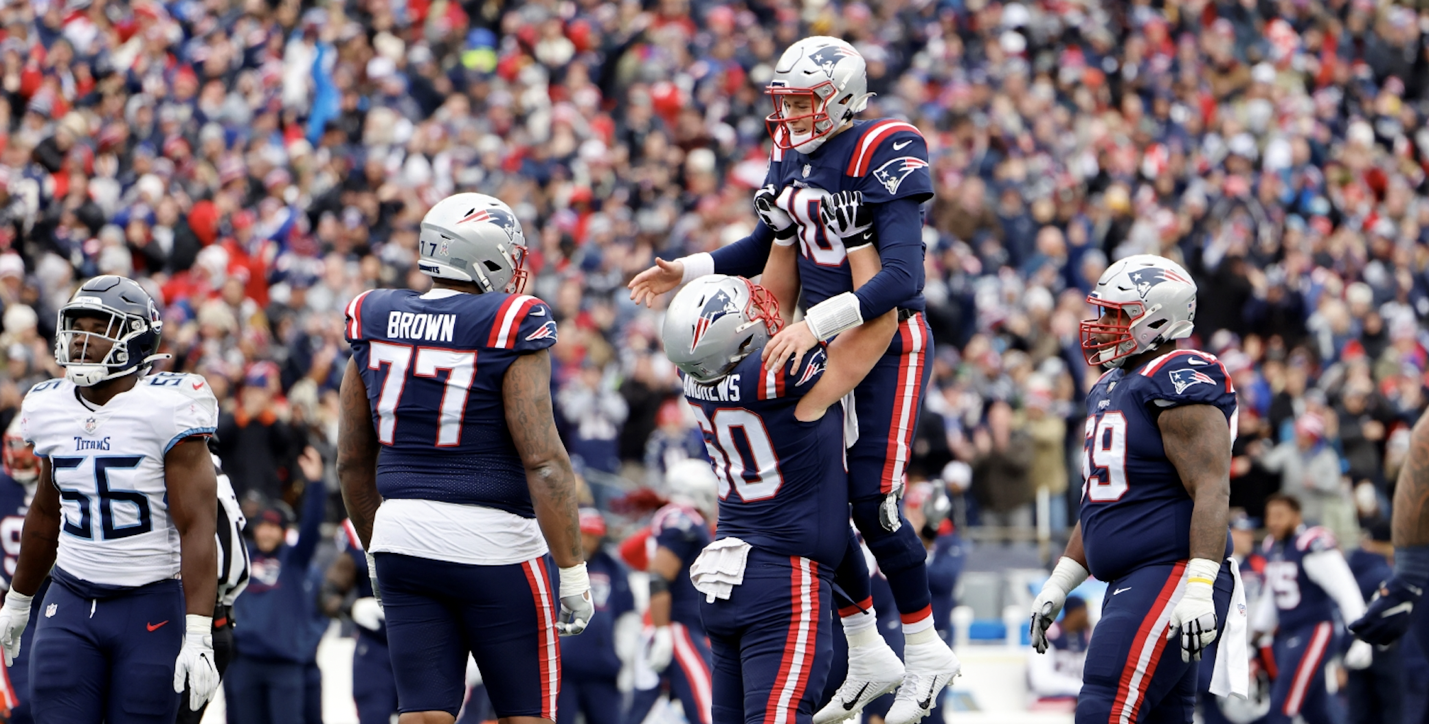 Mac Jones Giving The Entire Patriots Offensive Line With Bitcoin For  Christmas - Daily Snark