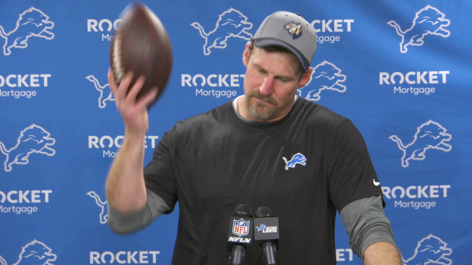 Lions Coach Dan Campbell Gives Game Ball To Oxford Community After