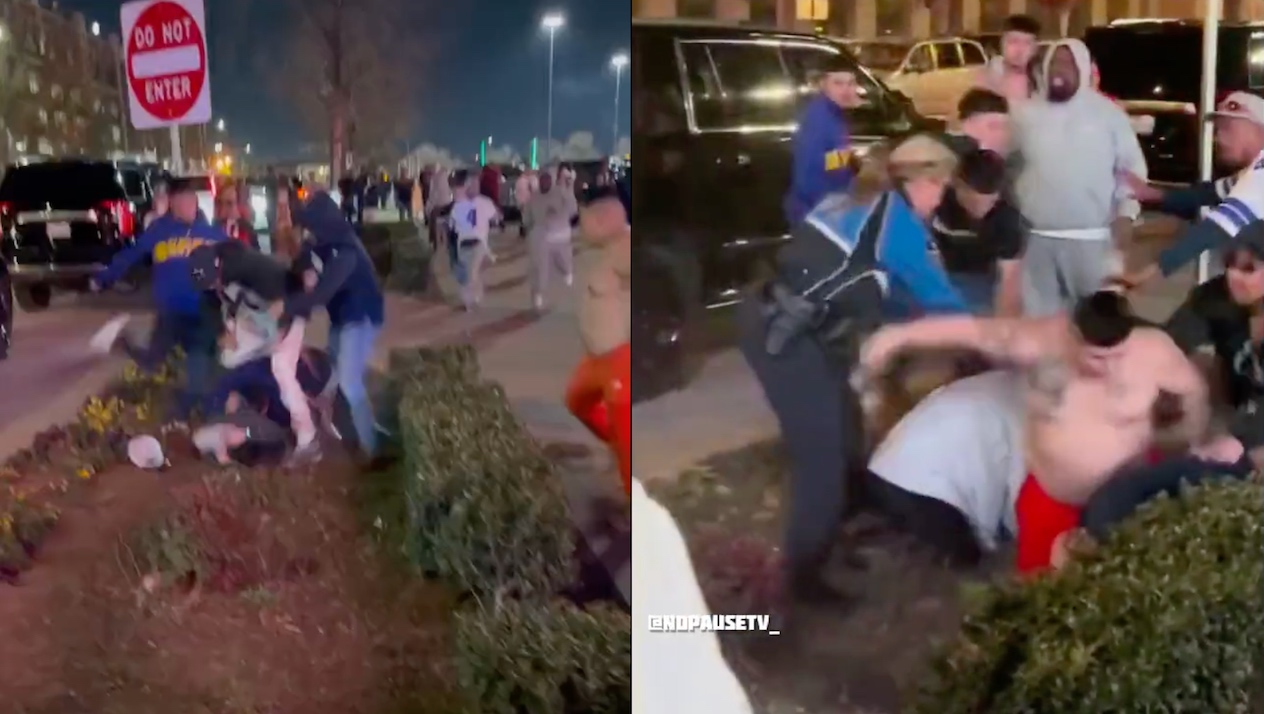 Insane Brawl Breaks Out Outside AT&T Stadium Following
