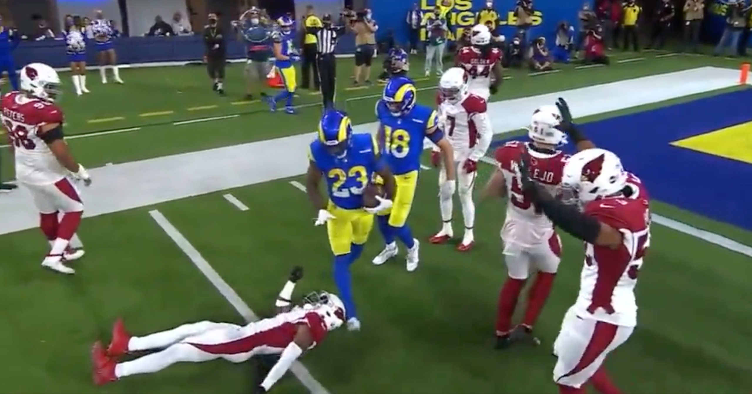 Rams' Cam Akers Taunts Cardinals' Budda Baker While He Lays On Turf ...