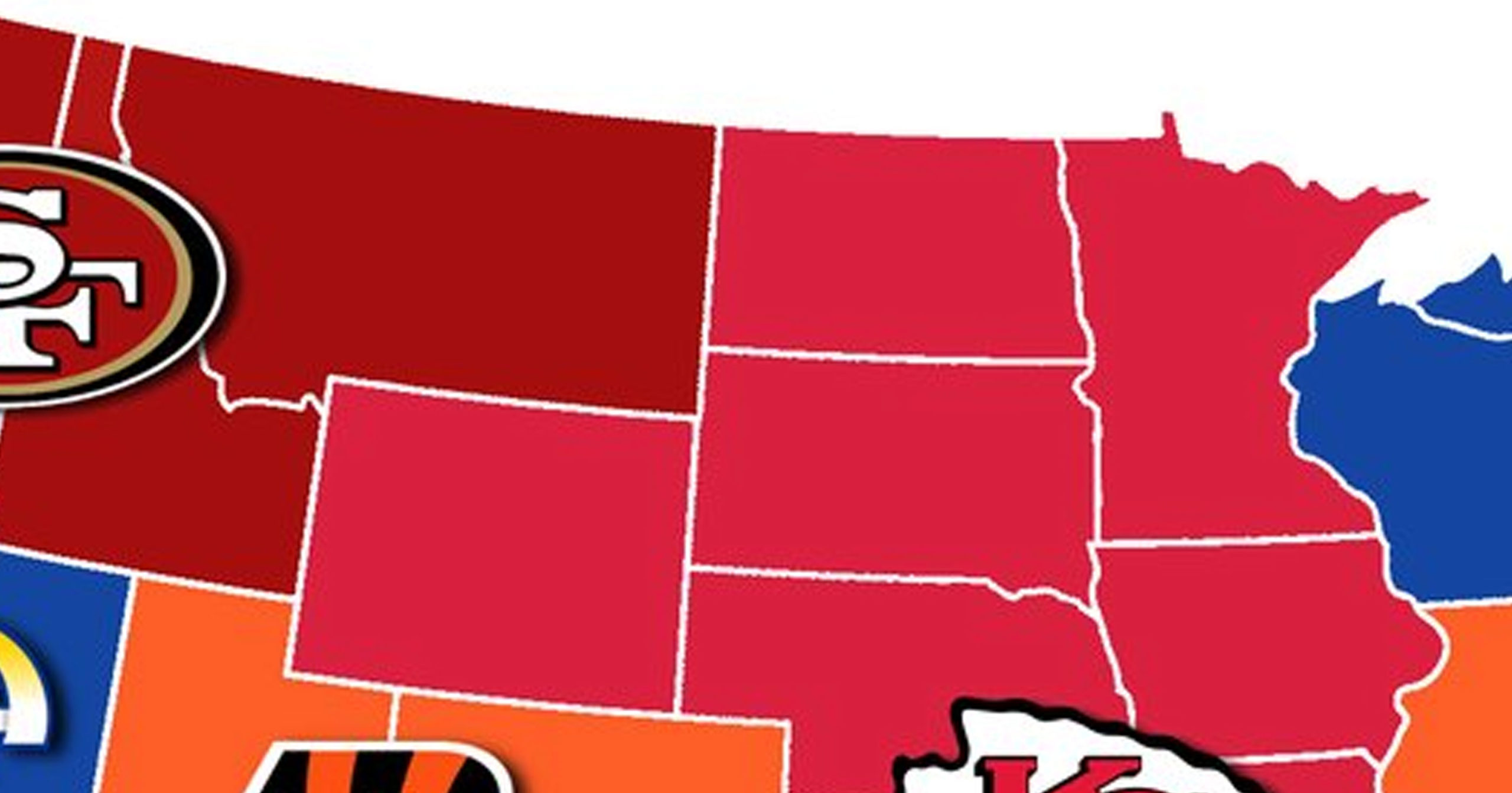 Map shows which team each state is rooting for in this year's Super Bowl