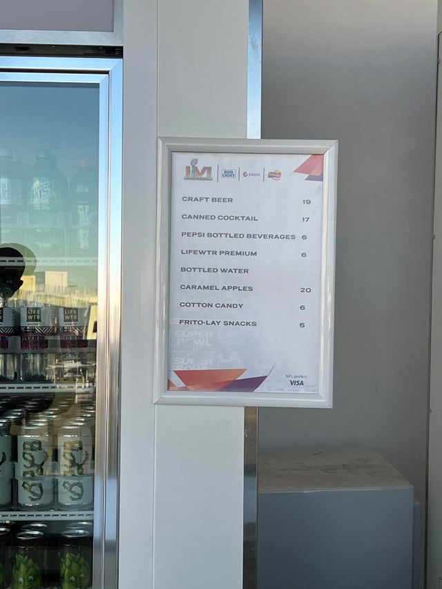 Concession Prices At Super Bowl LVI Are Outrageous, As Expected (PICS)