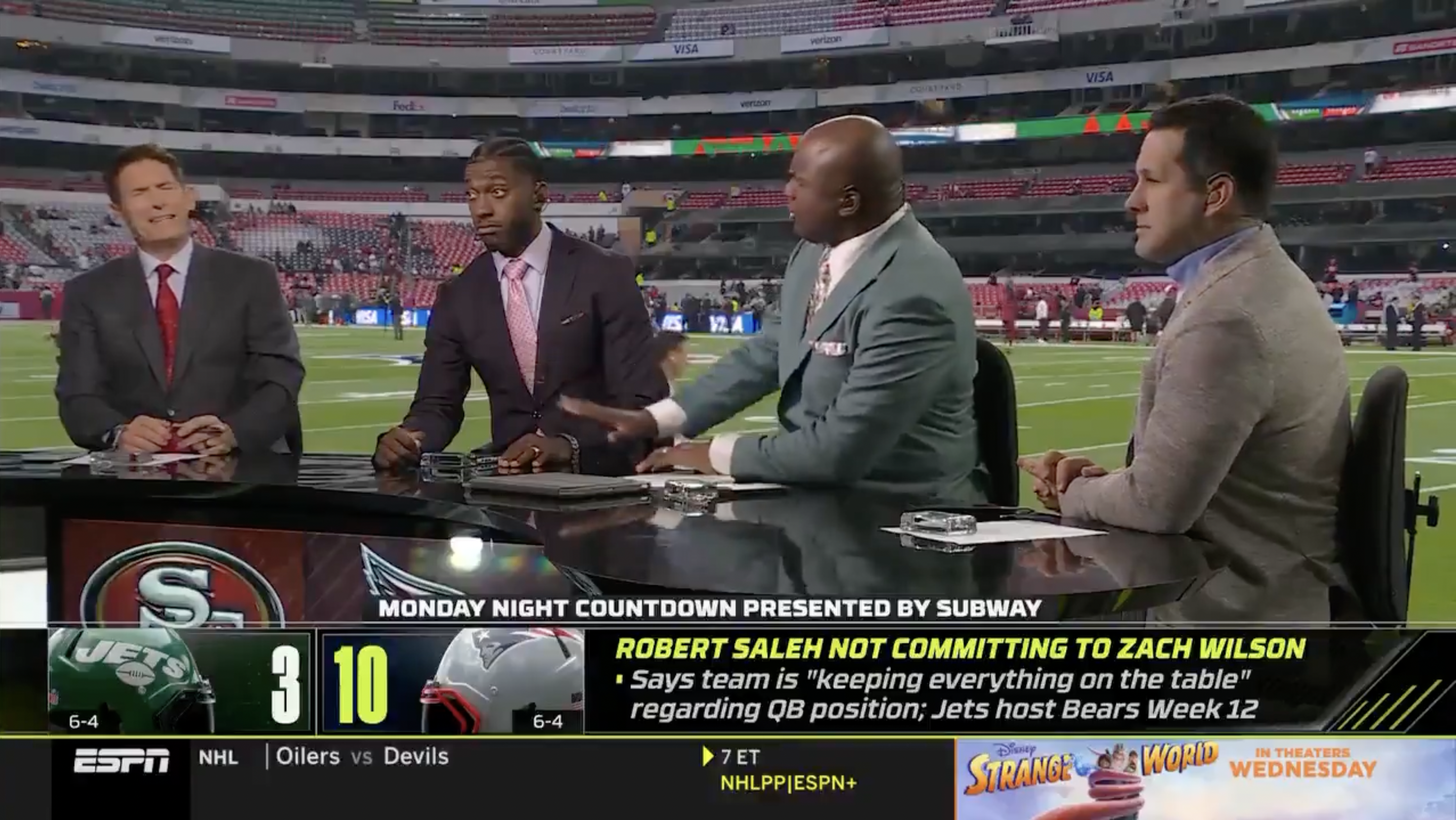 Things Got Awkward During MNF Countdown Between Steve Young And Booger  McFarland When Discussing Zach Wilson - Daily Snark