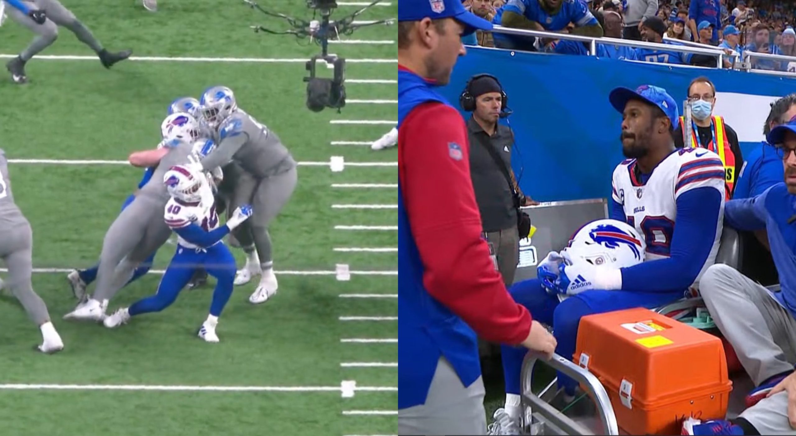 Von Miller injury: Bills LB carted off field during Thanksgiving game vs.  Lions 