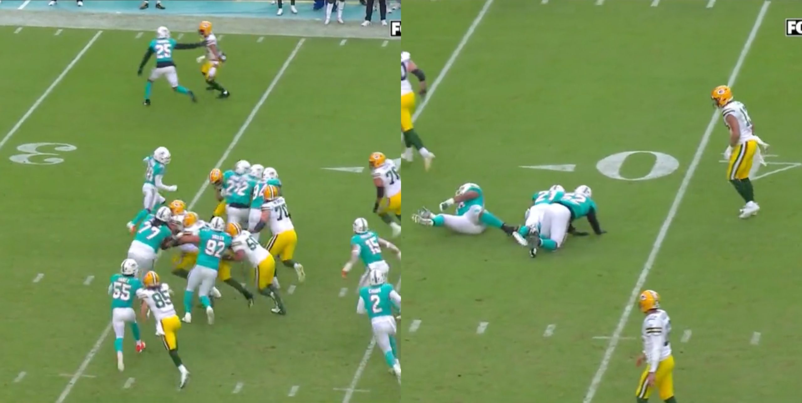 Allen Lazard Laid Out Three Dolphins' Defenders At Same Time And