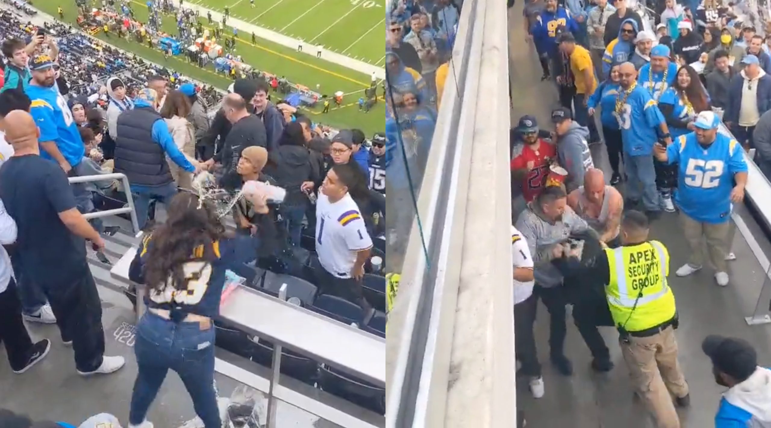 Los Angeles Rams NFL Fans Brawl at SoFi Stadium - Sports