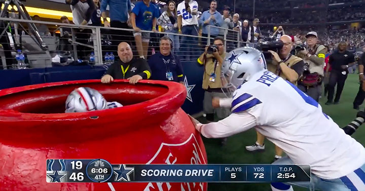 NFL fines Cowboys' tight ends for Salvation Army kettle celebration on  Thanksgiving: report