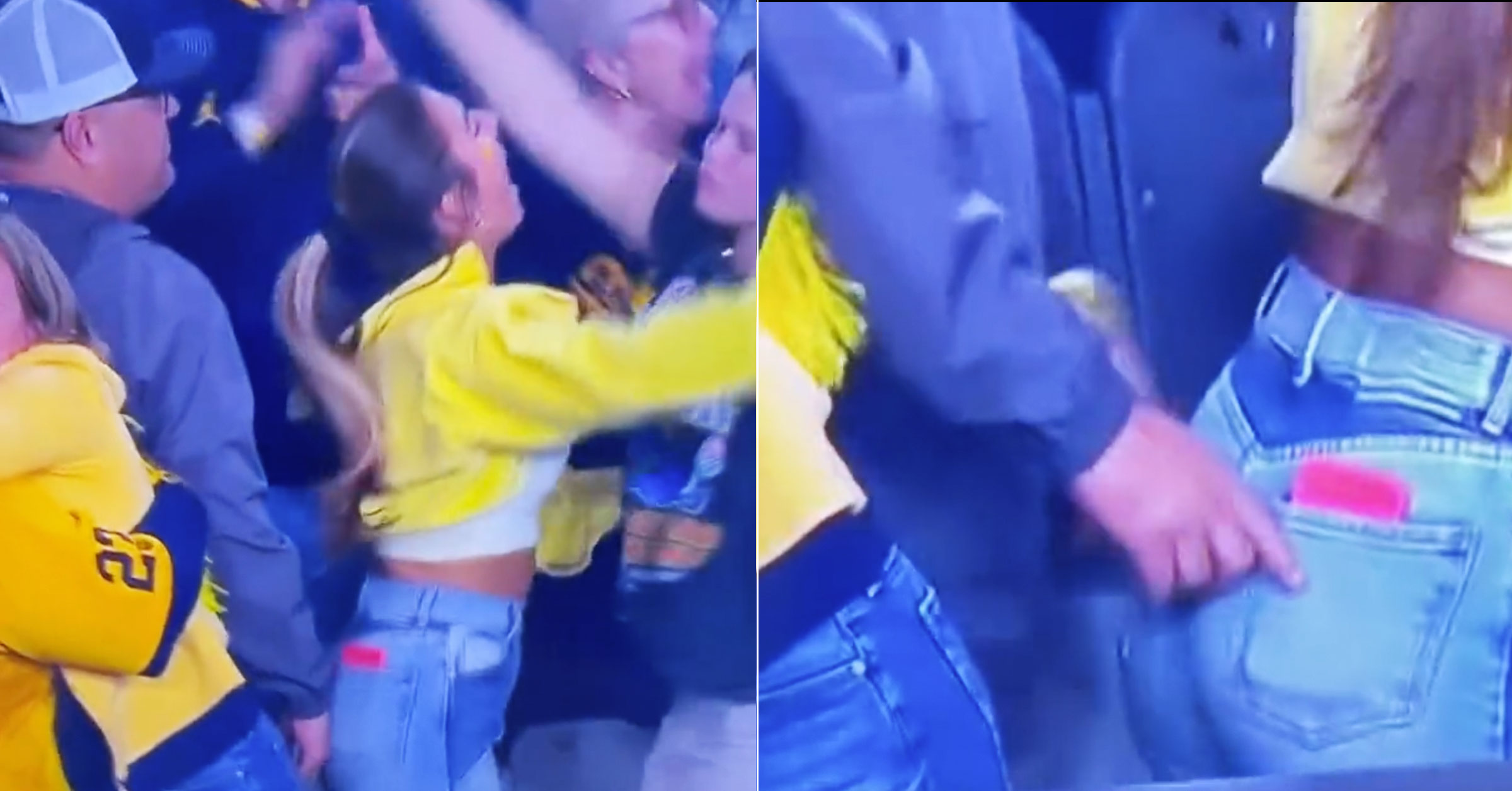 Dad Of Michigan QB JJ McCarthy Goes Viral For Getting Caught Touching His Sons Girlfriends Butt During Bowl Game (VIDEO) pic