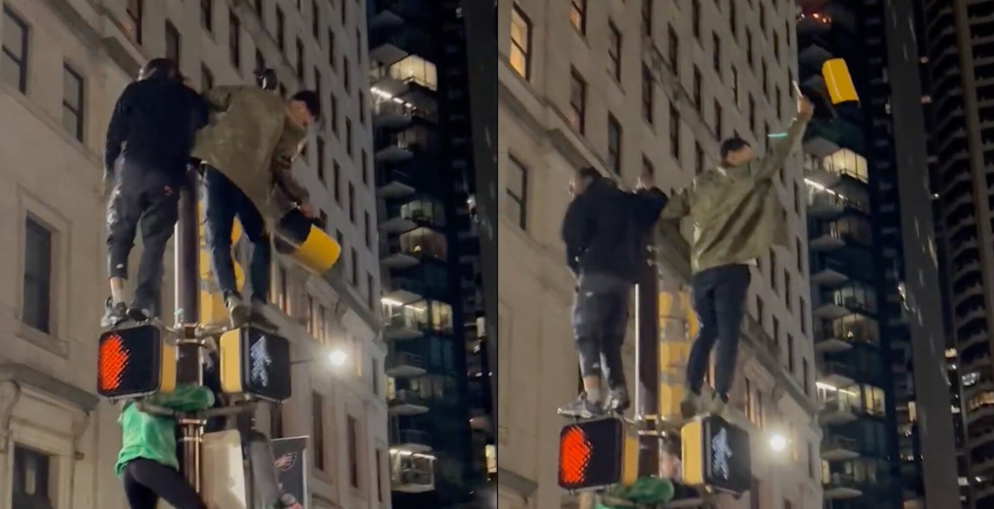 Eagles Fans Still Managed To Climb Street Poles Despite The City