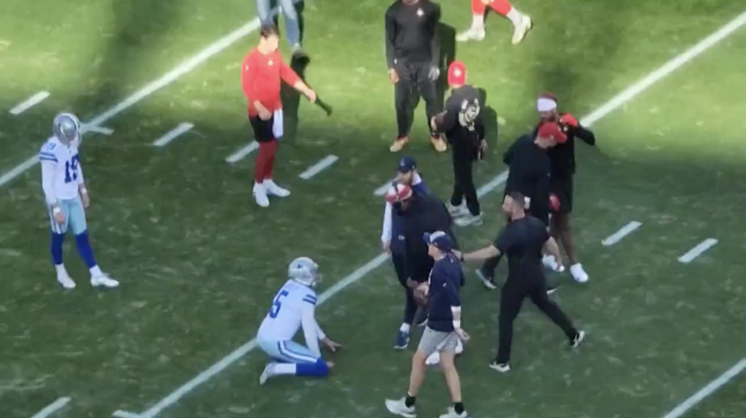 Cowboys-49ers Players And Coaches Were Involved In An Altercation Over  Brett Maher Warming Up On Wrong Side Of Field - Daily Snark