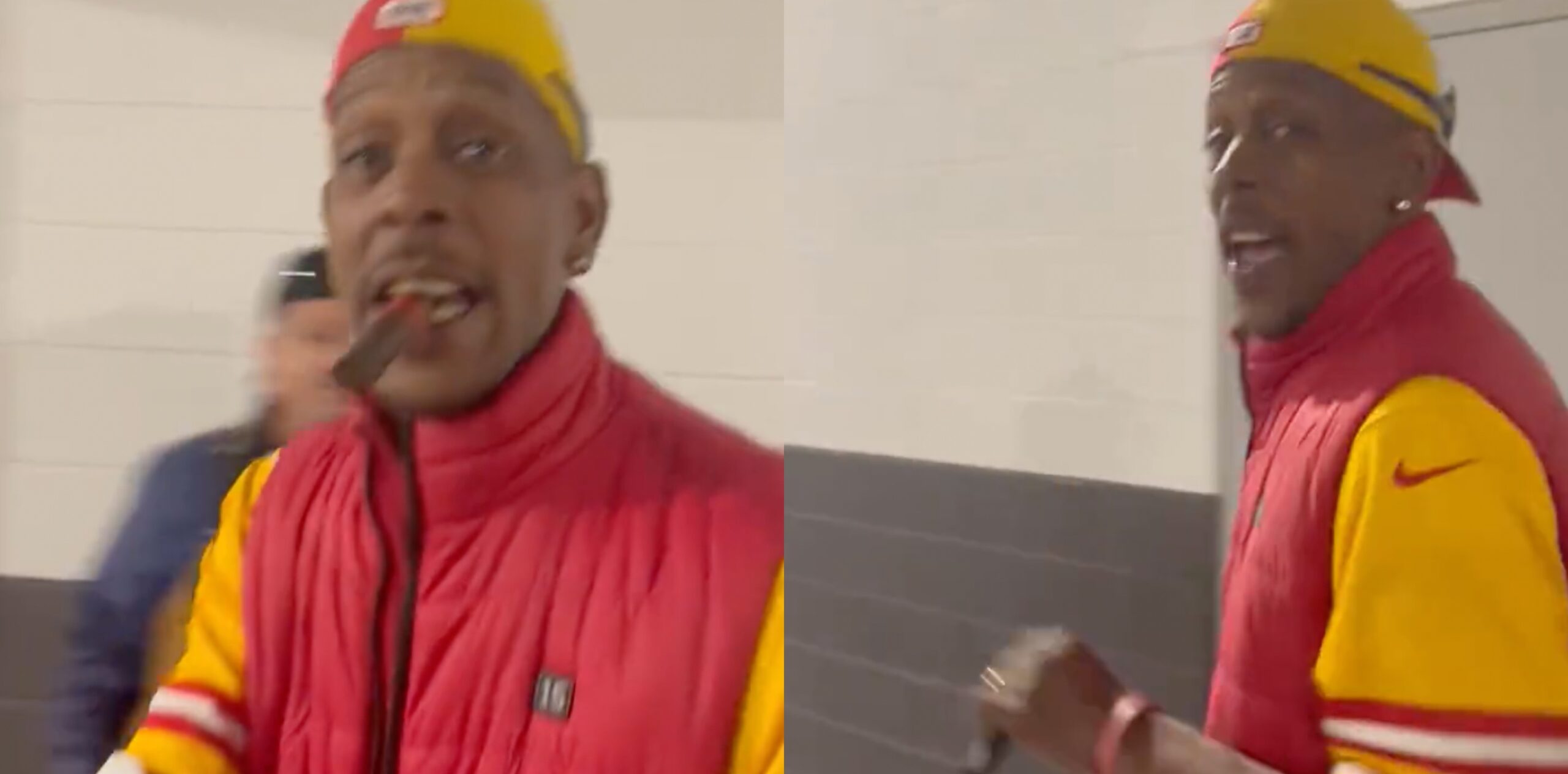 Patrick Mahomes Sr smoking on that Eagles pack as Chiefs win Super Bowl -  “It's Philly blunts this week”