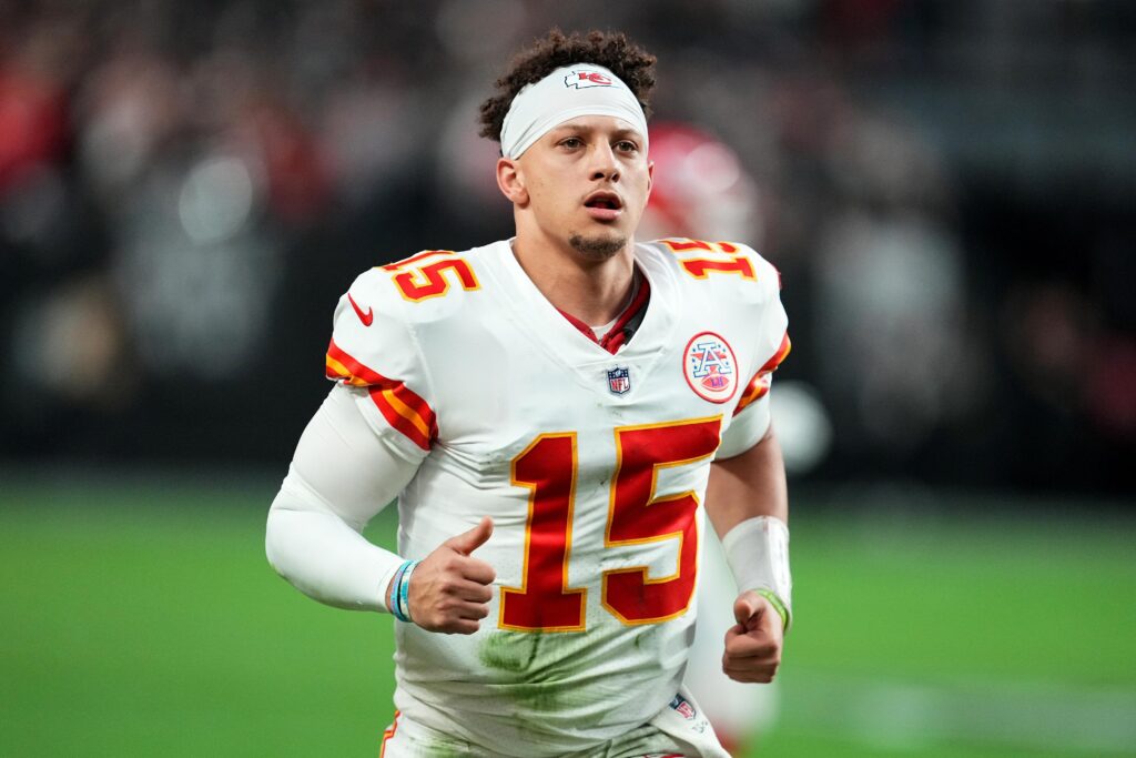 Patrick Mahomes enjoying the JuJu Smith-Schuster experience