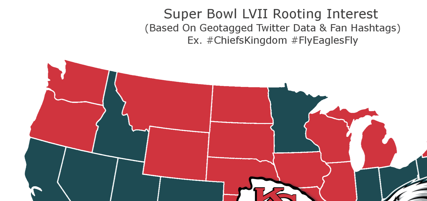 Map Shows Which Team Each State Is Rooting For To Win Super Bowl LVII