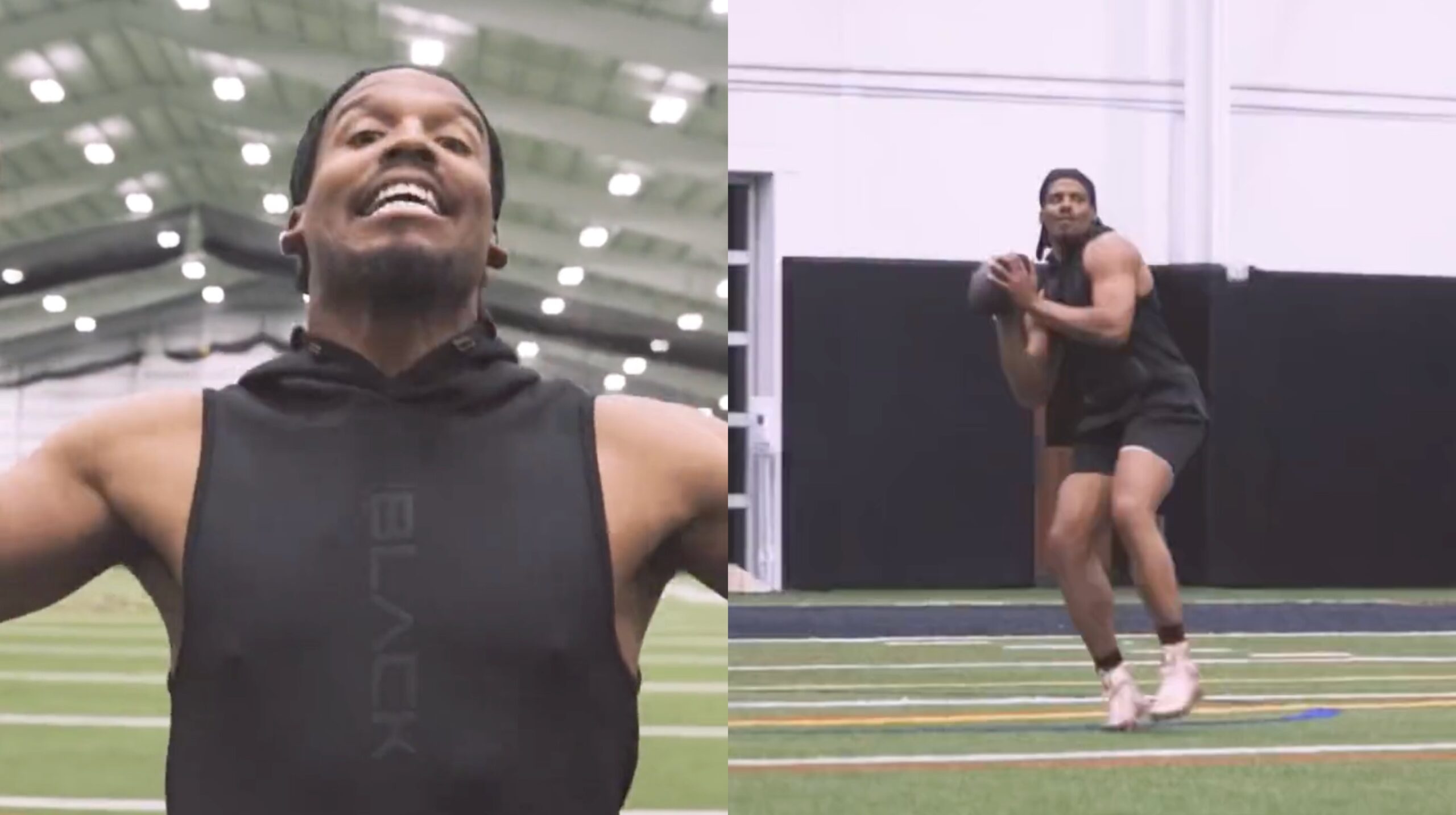 Cam Newton throws at Auburn's pro day