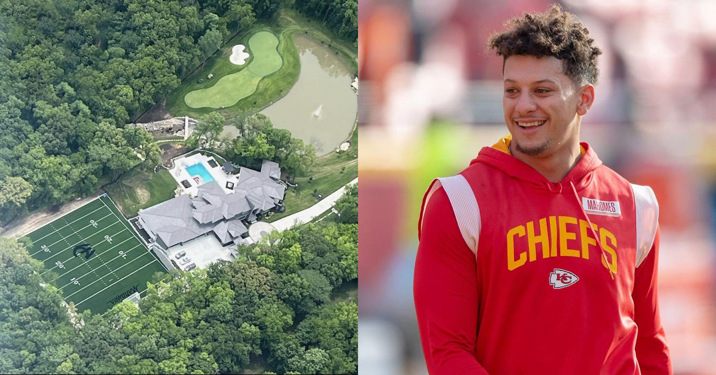 Patrick Mahomes' new mansion has football field, pool and golf