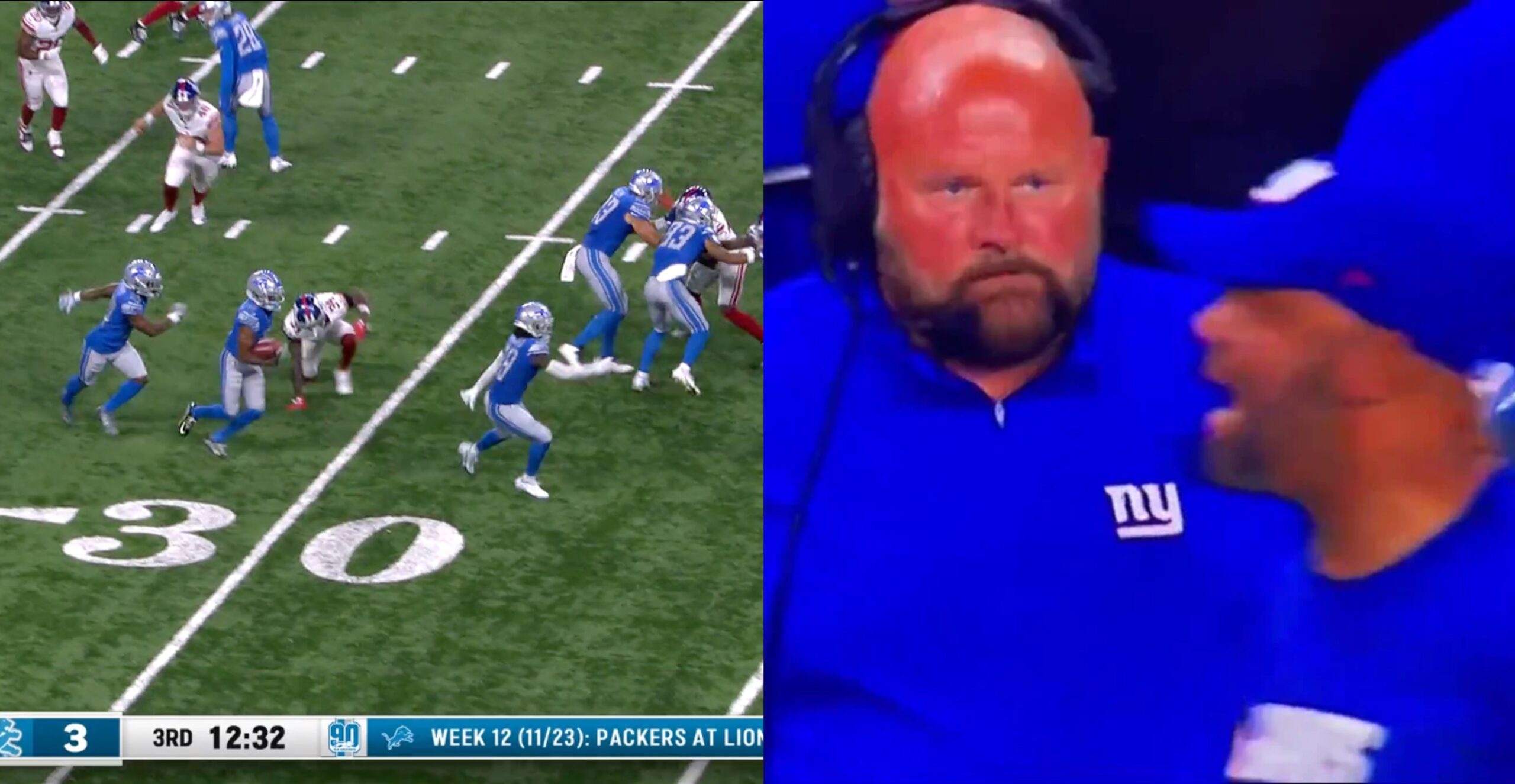 See it: Giants' Brian Daboll gives Thomas McGaughey death stare