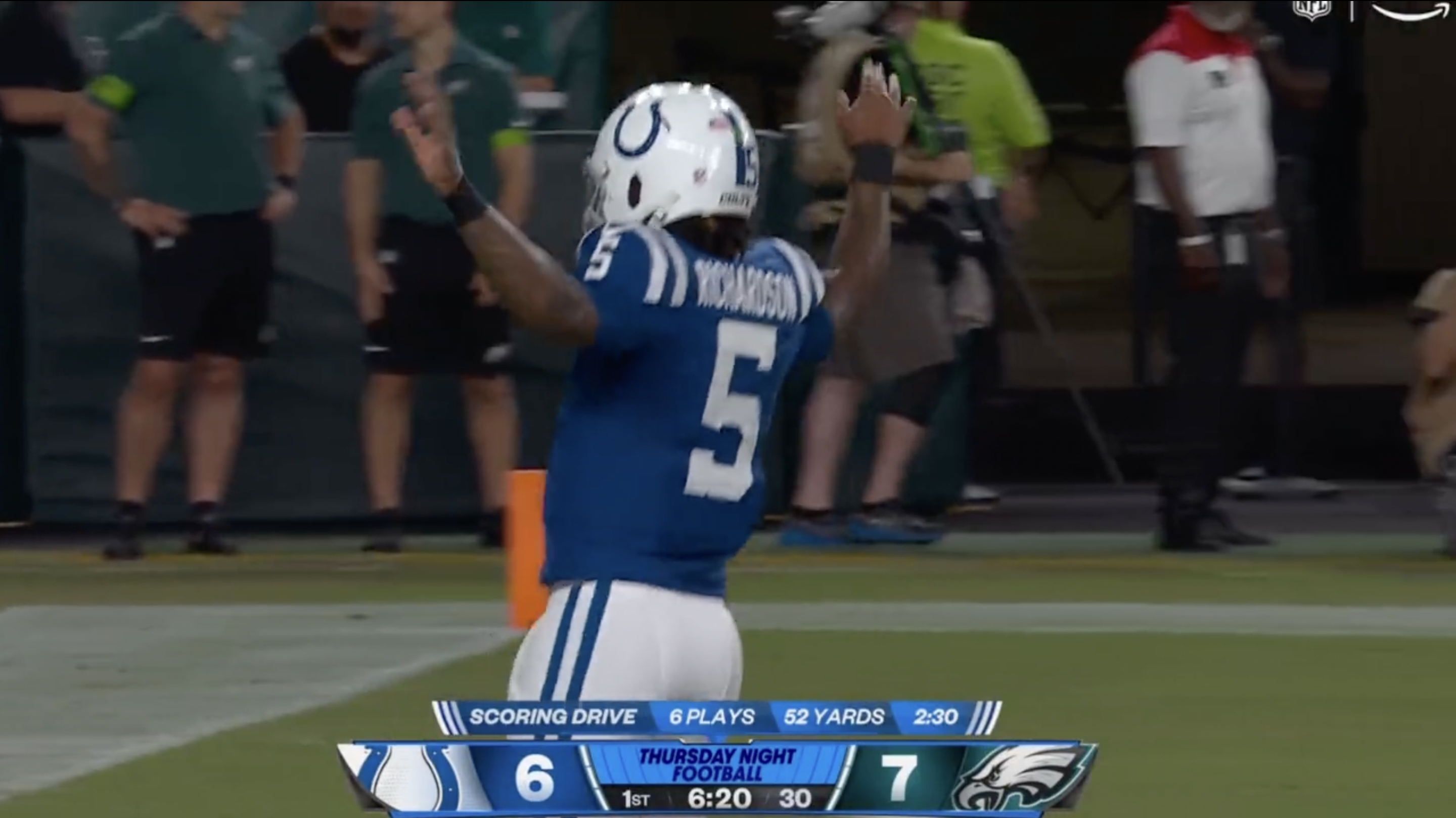 Colts' Anthony Richardson taunts Eagles fans with TD celebration