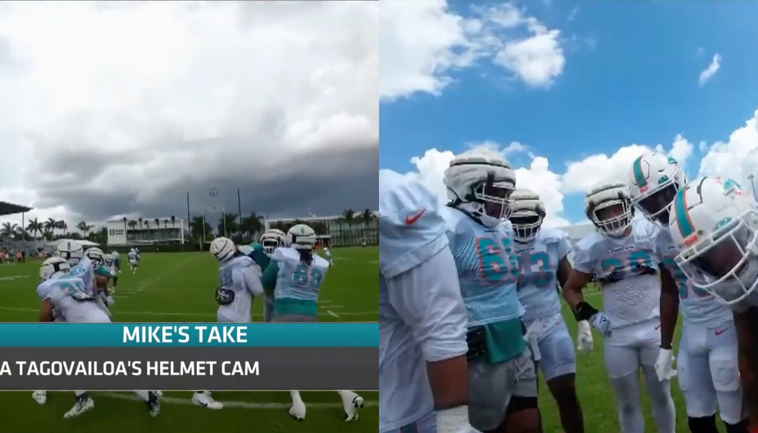 Tua Tagovailoa has been wearing a camera on his helmet this off