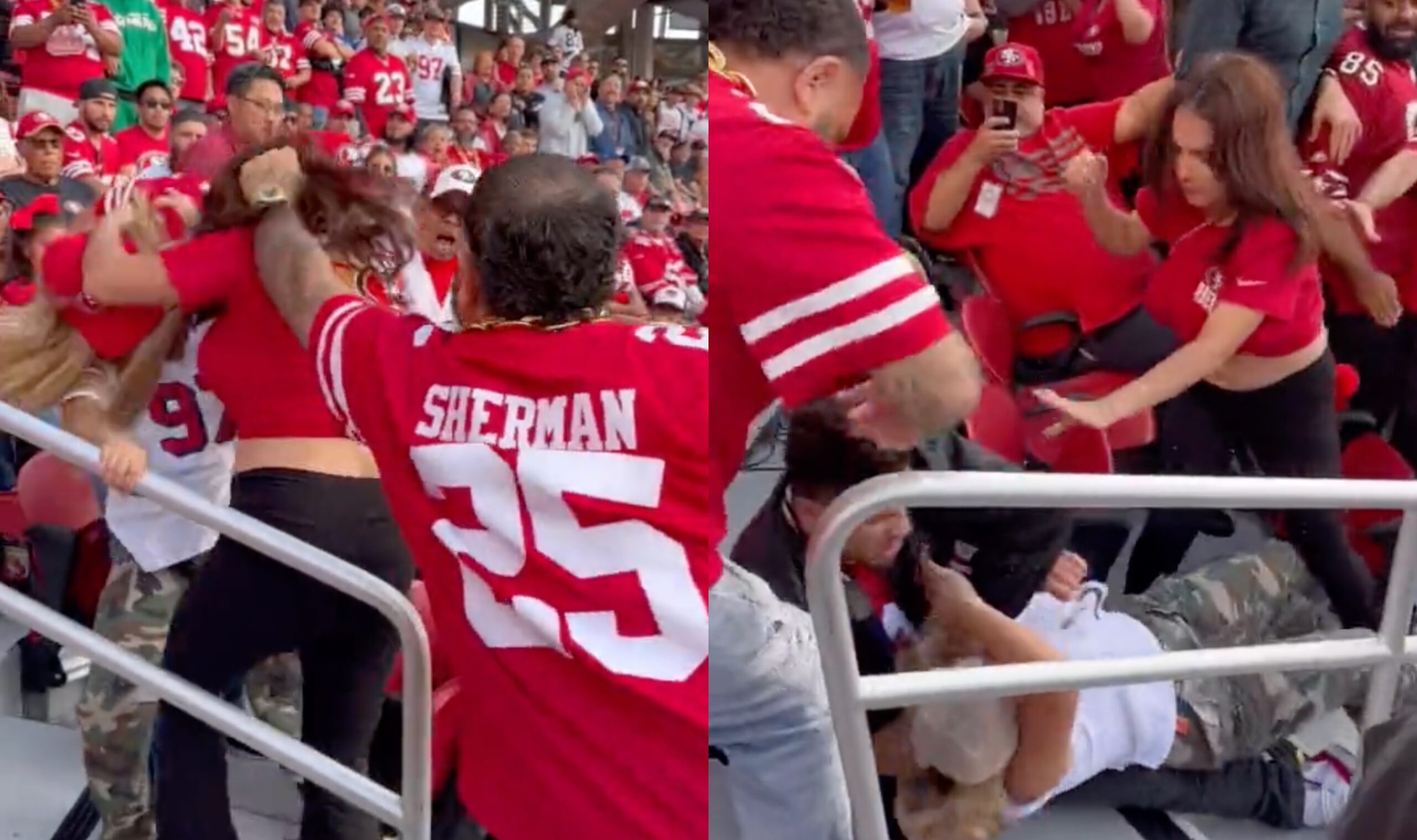 Brawl breaks out in stands during NFL game between San Francisco 49ers and  New York Giants