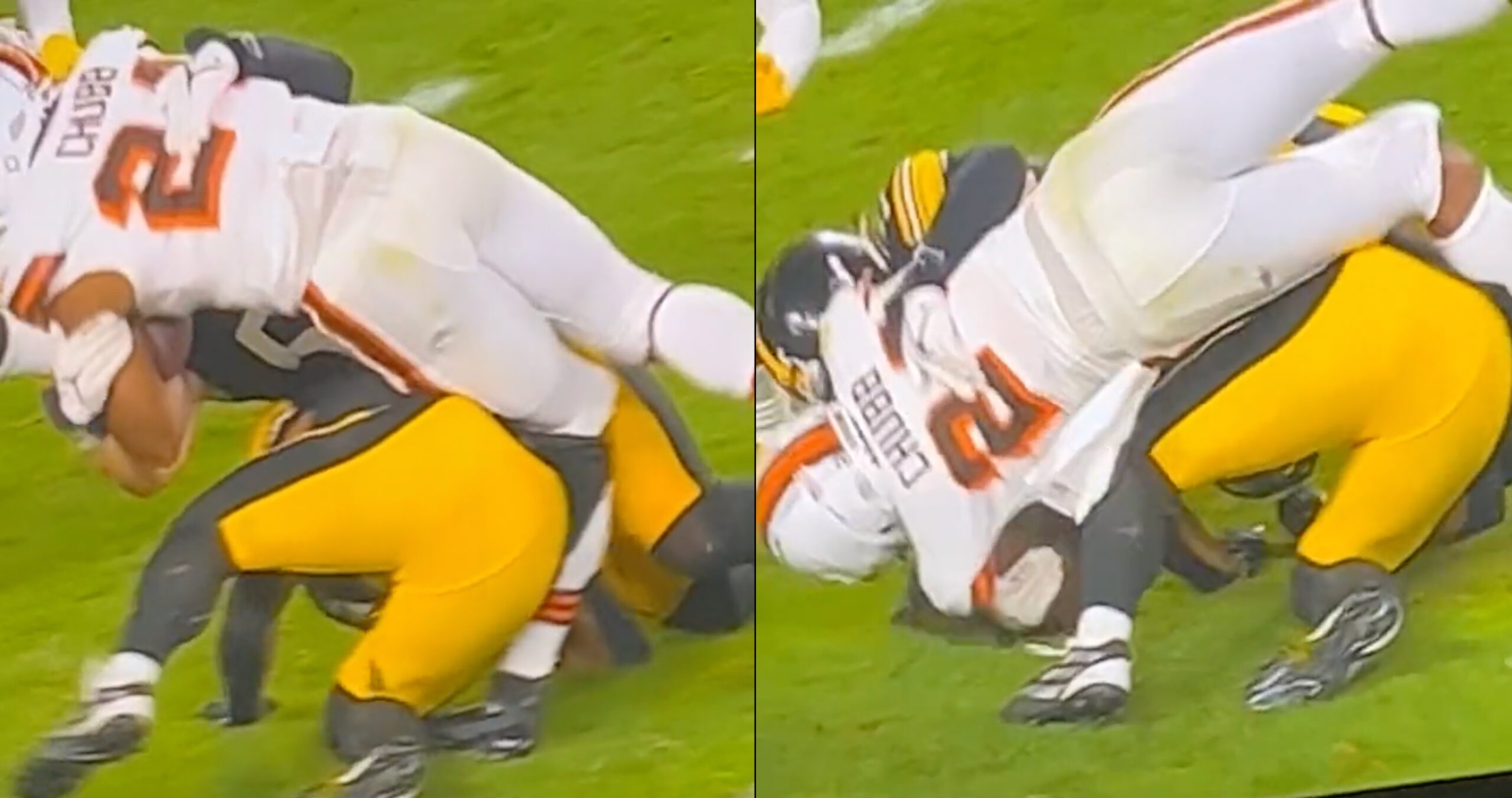 Replay Shows Gruesome Leg Injury Nick Chubb Suffered vs Steelers - Daily  Snark