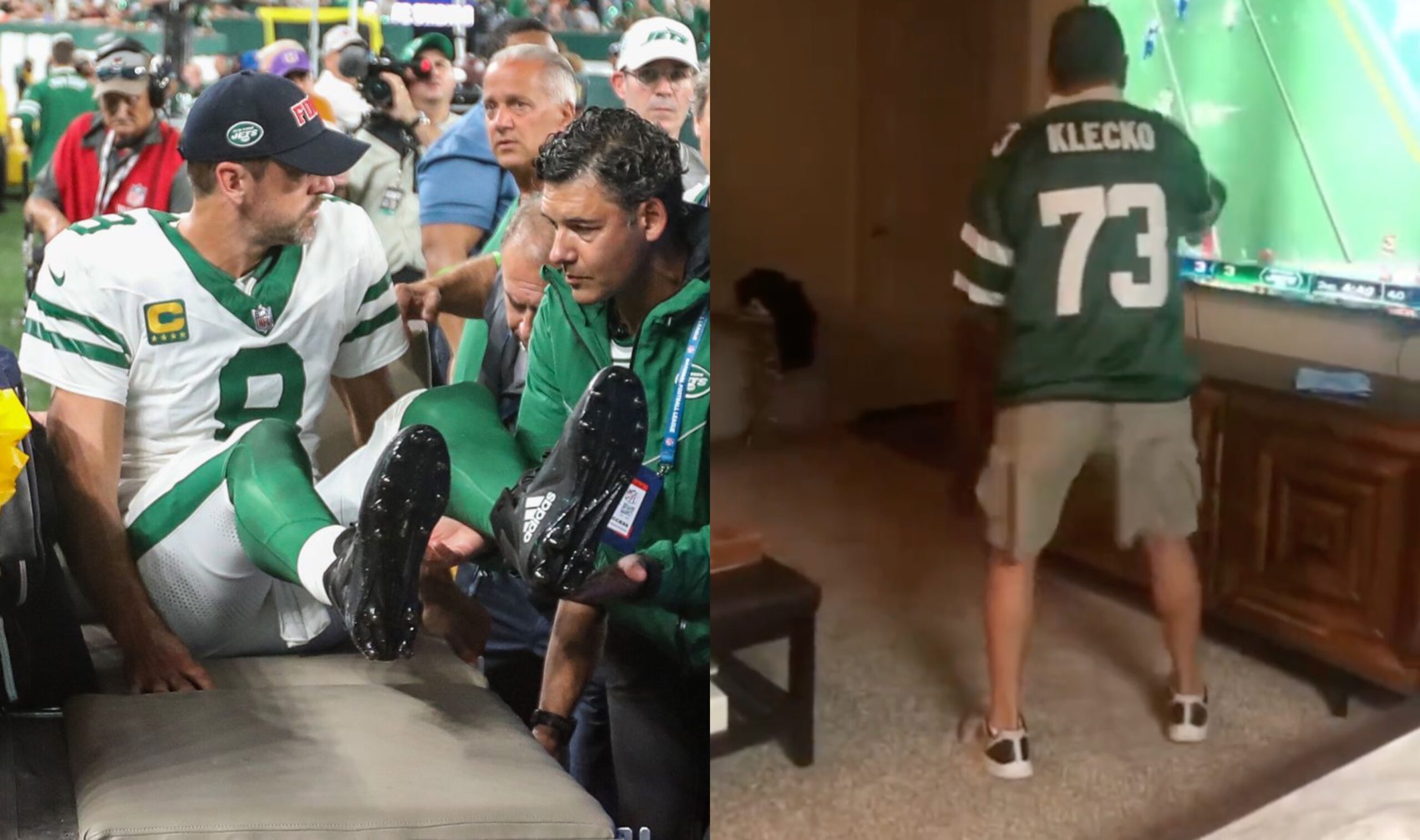 Jets Fan Goes Crazy After Aaron Rodgers Injury, Yells For Jets To