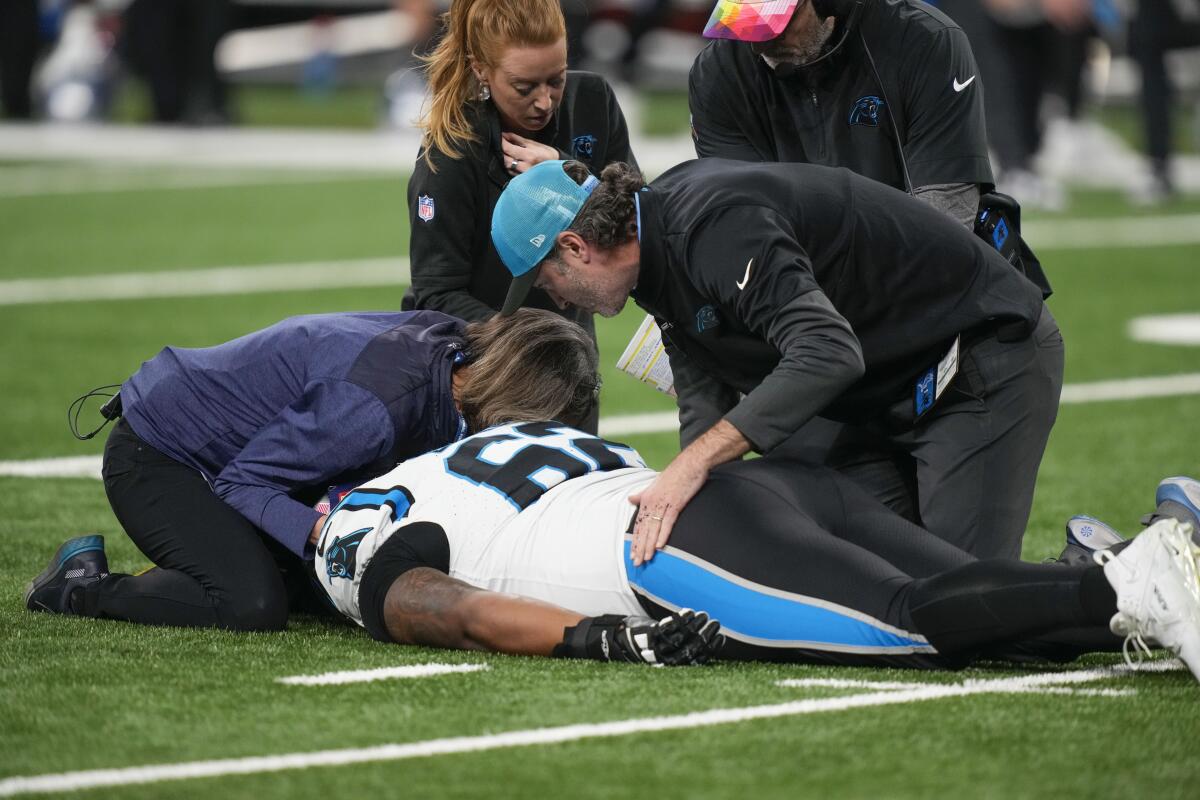 Panthers OL Chandler Zavala Carted Off The Field And Taken To Hospital ...