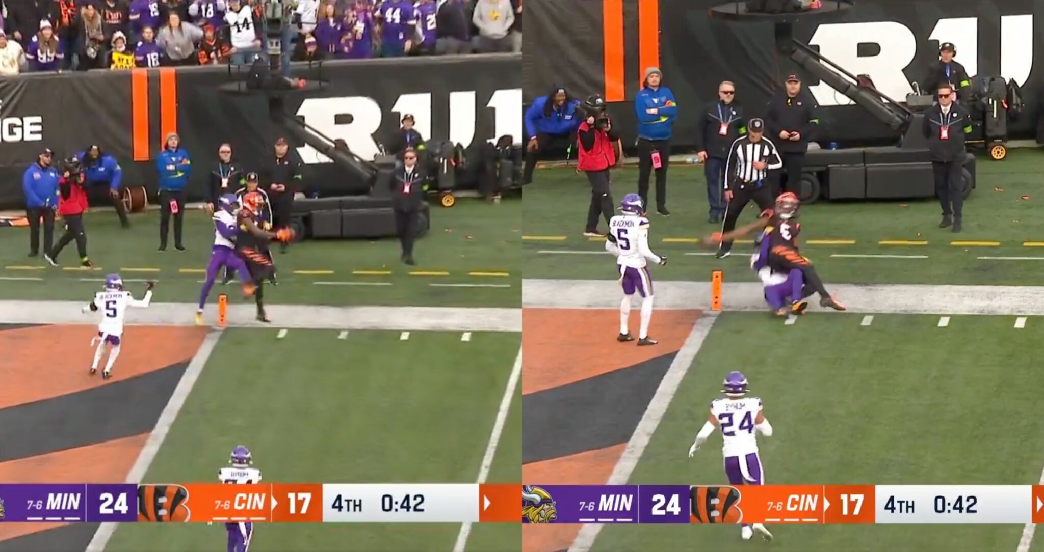 Tee Higgins Makes A Ridiculous Catch And Stretches Ball Over Goal Line