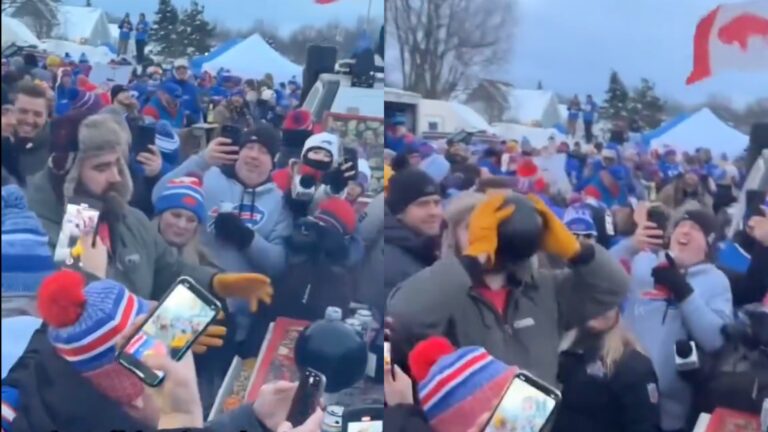 Jason Kelce Showed Up To Bills Tailgate And Took Shots Out Of Bowling ...