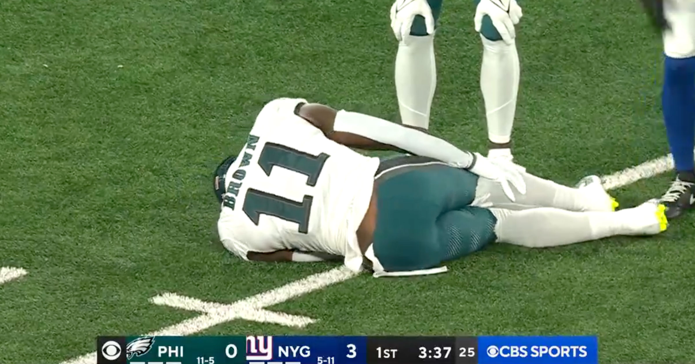 Eagles Star WR AJ Brown Suffers Knee Injury During Tackle Against ...