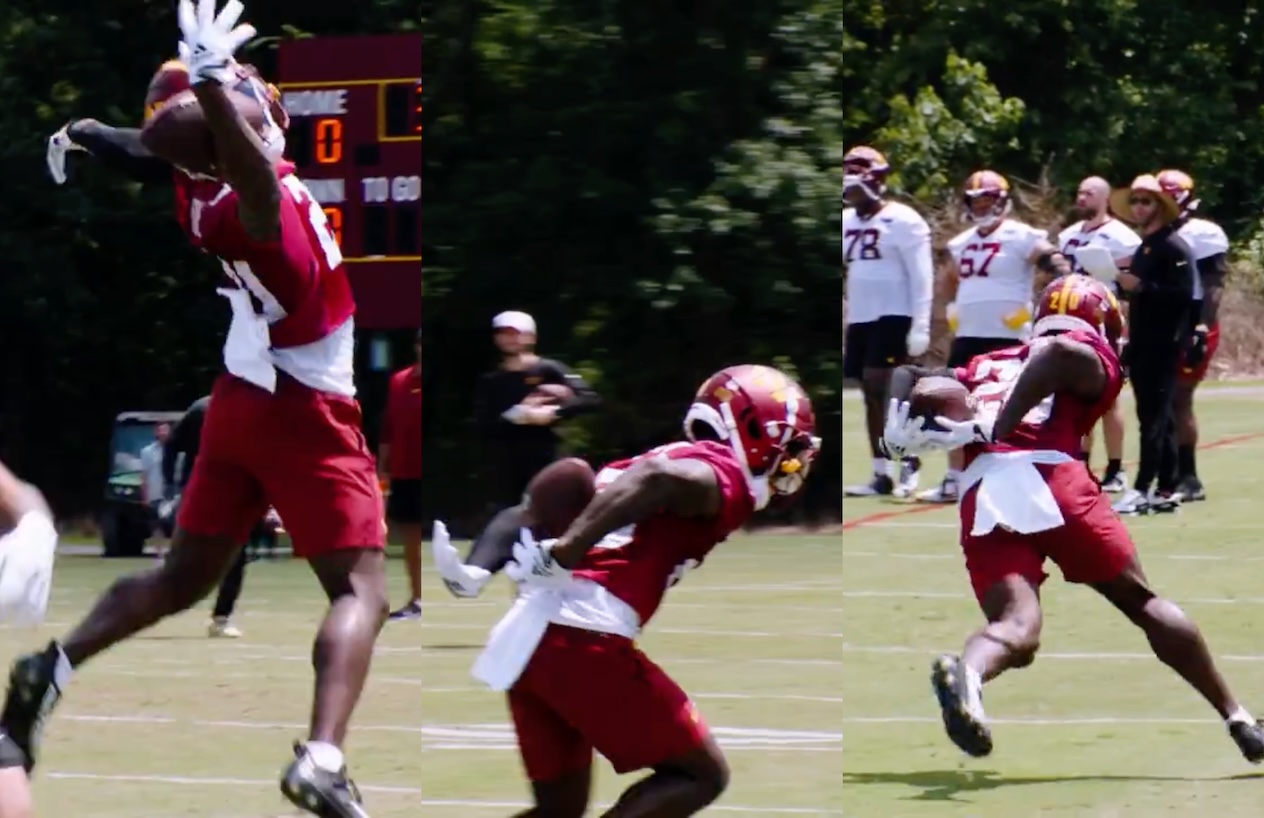 Commanders DB Quan Martin Makes 'UNREAL' Interception During OTA ...