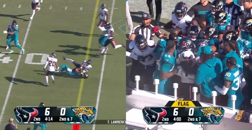 A Wild Brawl Broke Out During Texans-Jaguars After Dirty Hit On Trevor ...