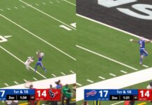 D.J. Moore Scores His First Touchdown With Bills After 43-Yard Catch And Run (VIDEO)