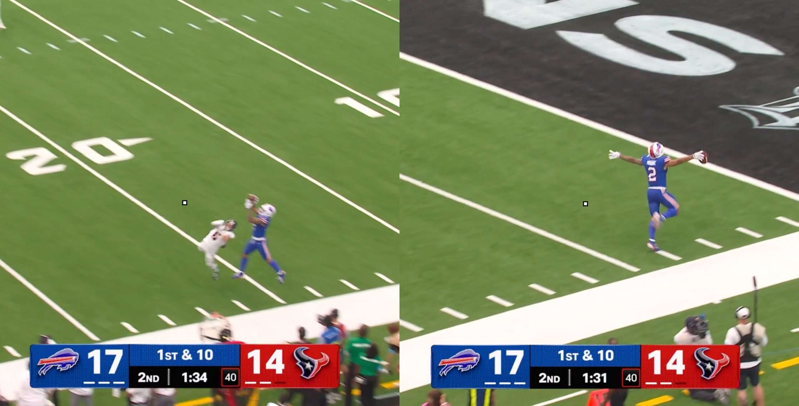 D.J. Moore Scores His First Touchdown With Bills After 43-Yard Catch And Run (VIDEO)
